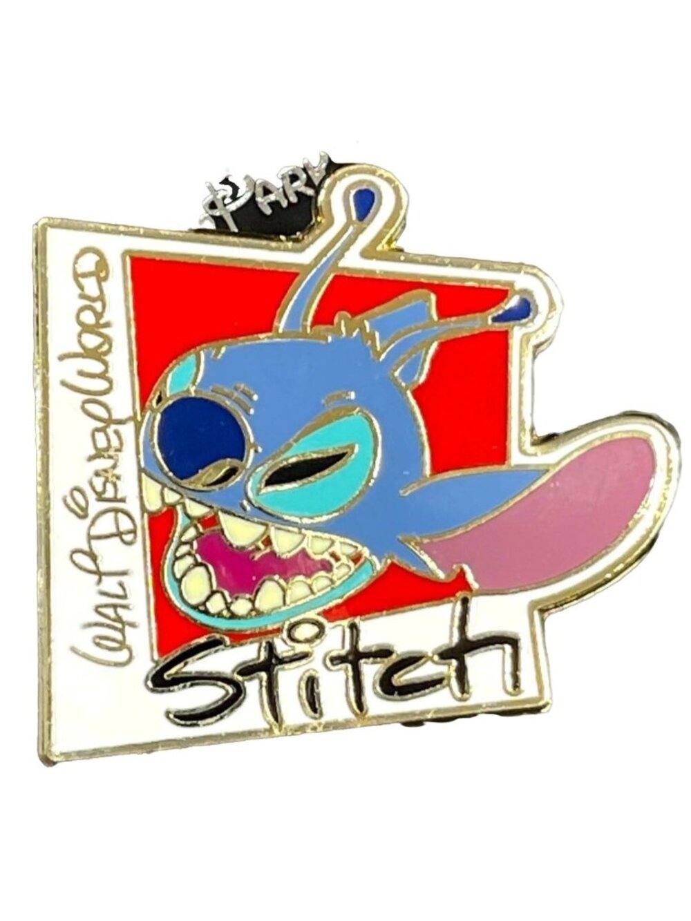 Disney Stitch Trading Pin Signature Square Lapel Pin Brooch Badge Accessories